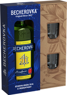 Becherovka (38%) + 2 panáky (dárkové balení)