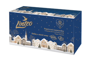 Linteo Papírové kapesníky BOX, 2vrstvé, Vánoce, Den, Noc balzám aroma