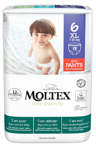 Moltex Pure & Nature Natahovací plenkové kalhotky XL (+14 kg)