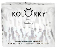 Kolorky Day Jednorázové eko plenky peří S (3-6 kg)