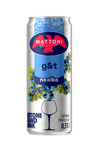 Mattoni G&T nealko drink, plech