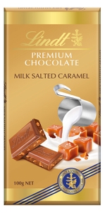Lindt Čokoláda Gold Tablet Premium Mléčná s kousky slaného karamelu