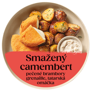 Cibule Bistro Smažený Camembert s pečenými bramborami grenaille a tatarskou omáčkou