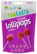 YumEarth BIO Ovocná lízátka s vitamínem C - s příchutí jahody, třešně a lesních plodů