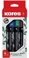 Kores Permanentní popisovač Eco K-Marker, 4 barvy