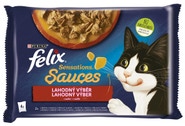 Felix Sensations Sauces kapsičky pro kočky krůta, jehněčí v omáčce 4x85g