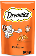 Dreamies Polštářky s kuřecím masem doplňkové krmivo pro kočky a koťata
