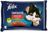 Felix Fantastic kapsičky pro kočky kuře, hovězí v želé 4x85 g