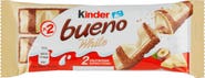 Kinder Bueno White oplatka s mléčnou a lískooříškovou náplní v polevě z bílé čokolády 2x19,5g