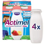 Actimel Kids probiotický jogurtový nápoj s vitamíny jahoda-banán 4x100g