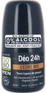 SO’BiO étic Deodorant roll-on 24h MEN BIO, cedr