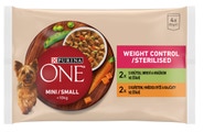 Purina ONE Mini Dog Weight Control kapsičky pro psy krůta, kuře ve šťávě 4x85g