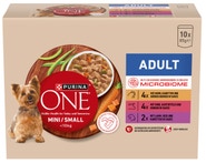 Purina ONE Mini Dog Adult kapsičky pro psy kuře a hovězí, jehněčí ve šťávě 10x85g