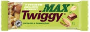 Twiggy Max tyčinka s pistáciemi, polomáčená v čokoládě