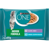 Purina ONE Indoor kapsičky pro kočky tuňák, telecí ve šťávě 4x85g