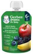 Gerber Organic kapsička jablko, banán, borůvka a ostružina