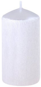 Emocio Perla bílá svíčka, 50x100,  Drápaná válec