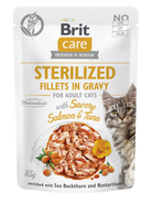 Brit Care Cat Sterilized Fillets in Gravy Savory Salmon & Tuna