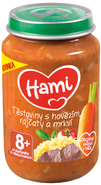 Hami masozeleninový příkrm Těstoviny s hovězím, rajčaty a mrkví