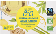 Monoprix Biologique BIO Čaj s příchutí citronové trávy, verbeny a zázvoru, 20 sáčků