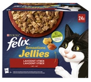 Felix Sensations Jellies kapsičky pro kočky hovězí, kuře, kachna, jehněčí v želé 24x85g
