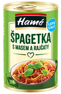 Hamé Špagetka s masem a rajčaty