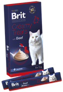 Brit Premium by Nature Cat Creamy Treats with Beef 6x15g, pro kočky