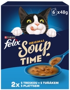 Felix Soup polévky pro kočky treska, tuňák, platýs 6x48 g