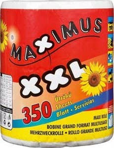 Utěrky papírové 2vrstvé, 350 útržků, 1 role