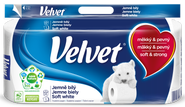 Velvet Toaletní papír 3 vrstvý bílý, 8 rolí