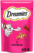 Dreamies Polštářky s hovězím masem doplňkové krmivo pro kočky a koťata