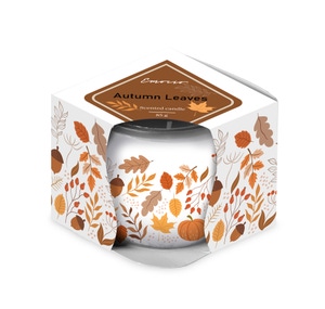 Emocio Autumn Leaves, vonná svíčka, Dekor 70x62 mm, sklo 