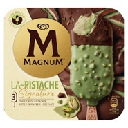 Magnum Signature La Pistache, nanuk s kousky pistácií a s čokoládovou polevou, 3 × 90 ml