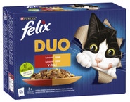 Felix Fantastic DUO kapsičky pro kočky kuře a ledvinky, hovězí a drůbeží, krůta a játra, jehněčí a telecí 12x85 g