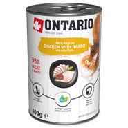 Ontario Konzerva kuře a králík, paté pro kočky 