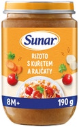 Sunar Příkrm rizoto s kuřetem a rajčaty, 8m+
