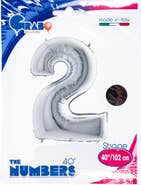 Grabo Balloons Balónek číslice "2" stříbrná 102cm fólie