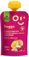 Beggs BIO Dětská rýže s jogurtem, banánem, mangem a malinami