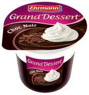 Ehrmann Grand Dessert Choc Noir Desert s hořkou čokoládou s bílou šlehačkou