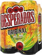 Desperados pivo silné světlé ochucené s příchutí Tequily, plech multipack 4x500 ml