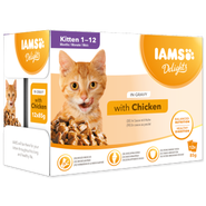 IAMS Delights Kuřecí v omáčce multipack kapsičky pro koťata 12x85g