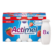 Actimel Probiotický jogurtový nápoj s vitamíny jahoda 8x100g
