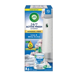 Air Wick Active Fresh Automatický difuzér a náplň na vodní bázi - Prádlo a bílá orchidej