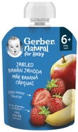 Gerber Natural kapsička jablko, banán a jahoda 