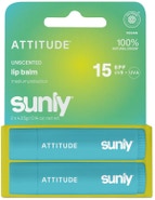Attitude Minerální balzám na rty Sunly SPF 15 bez vůně  - duopack (2x 4,25 g)