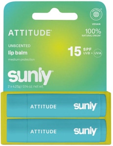 Attitude Sunly Minerální balzám na rty SPF 15 bez vůně - duopack 2 x 4,25 g