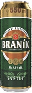Braník Světlé výčepní pivo 550ml, plech