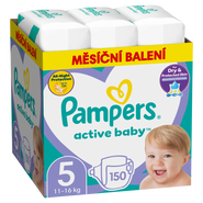 Pampers Plenky Active baby, vel. 5 (11-16 kg), 3x50ks