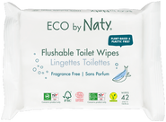 ECO by Naty Vlhčené splachovatelné ubrousky s funkcí toaletního papíru bez vůně