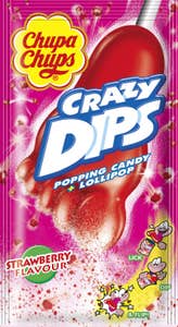 Chupa Chups Crazy Dips Strawberry lízátko